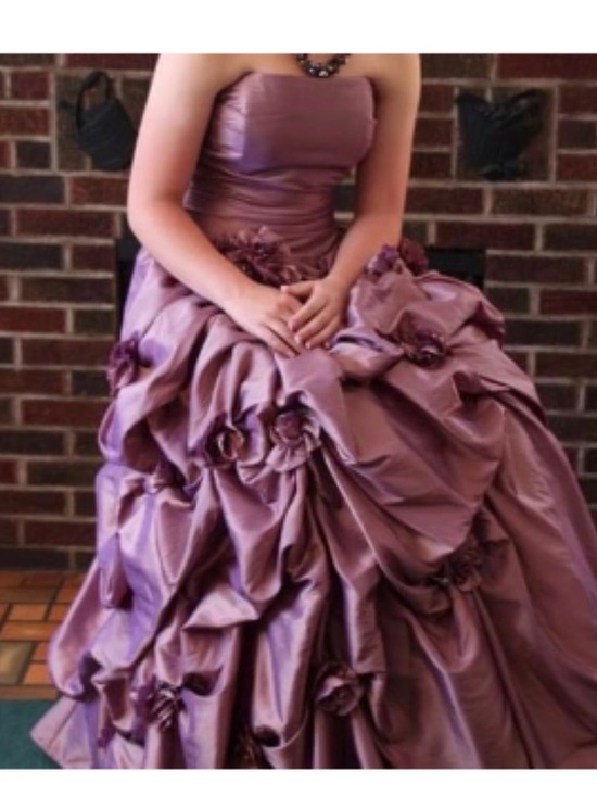 Christian Michelle Dresses & Skirts - Lavender Strapless Ball Gown with Rosette-Embellished Skirt